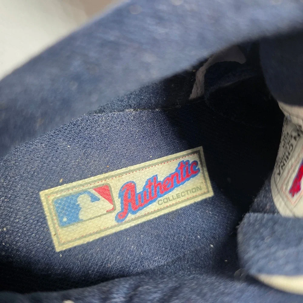 Reebok MLB Atlanta Braves Sneakers White Navy Red Leather Low Top Mens 7 RB711